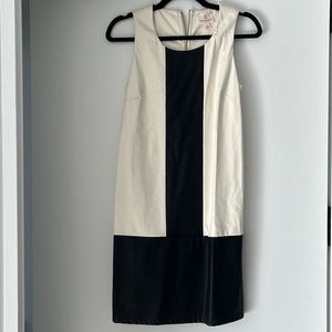 Julie Brown faux leather color block mini dress